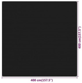 Χαλί Σκηνής Μαύρο 400 x 400 εκ. HDPE