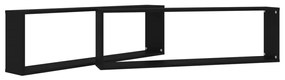 vidaXL Ράφια Κύβοι Τοίχου 2 τεμ. Μαύρα 100 x 15 x 30 εκ. Επεξ. Ξύλο
