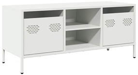 vidaXL Έπιπλο Τηλεόρασης Λευκό 101,5x39x43,5 εκ. Ατσάλι Ψυχρής Έλασης