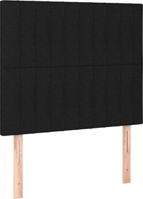 vidaXL Κρεβάτι Boxspring με Στρώμα Μαύρο 80 x 200 εκ. Υφασμάτινο