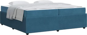 vidaXL Σκελετός Κρεβατιού με στρώμα Μπλε 200 x 200 cm ύφασμα