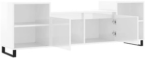 vidaXL Έπιπλο Τηλεόρασης Γυαλ. Λευκό 160x35x55 εκ. Επεξεργασμένο Ξύλο