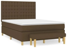 ΚΡΕΒΑΤΙ BOXSPRING ΜΕ ΣΤΡΩΜΑ ΣΚΟΥΡΟ ΚΑΦΕ 140X200 ΕΚ ΥΦΑΣΜΑΤΙΝΟ 3137480