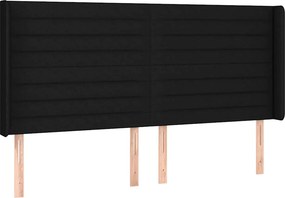 vidaXL Κρεβάτι Boxspring με Στρώμα &amp; LED Μαύρο 200x200 εκ. Υφασμάτινο
