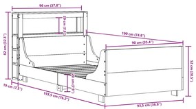 ΣΚΕΛΕΤΟΣ ΚΡΕΒ. ΧΩΡΙΣ ΣΤΡΩΜΑ ΚΑΦΕ ΚΕΡΙΟΥ 90X190 ΕΚ ΜΑΣΙΦ ΠΕΥΚΟ 3306482