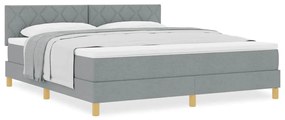 vidaXL Κρεβάτι box spring με στρώμα Ανοιχτό γκρι 180 x 200 cm ύφασμα