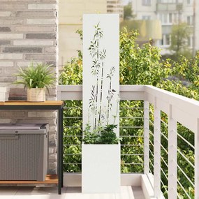 vidaXL Οθόνη Ιδιωτικότητας Κήπου Floral Λευκό 32 x 150 εκ