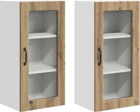 vidaXL Ραφιέρα τοίχου LUCCA 2 pcs Artisan Δρυς Επεξεργασμένο Ξύλο