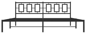 vidaXL Πλαίσιο Κρεβατιού με Κεφαλάρι Μαύρο 193 x 203 εκ. Μεταλλικό