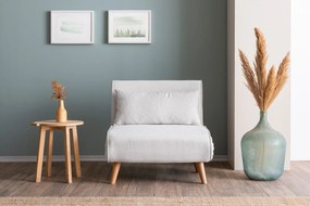 1-Seat Sofa-Bed Folde Single - Teddy Fabric - White White