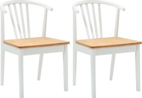 vidaXL Καρέκλα τραπεζαρίας 2 pcs λευκό και φυσικό Καθαρό Καουτσούκ