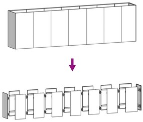 vidaXL Ζαρντινιέρα 280 x 40 x 80 εκ. από Ατσάλι Σκληρυθέν στον Αέρα