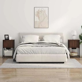 vidaXL Κομοδίνο 2 pcs Καφέ δρυς 38 x 31 x 61 εκ Επεξεργασμένο ξύλο
