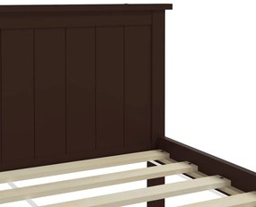 vidaXL Πλαίσιο Κρεβατιού Σκούρο Καφέ 140 x 200 εκ. Μασίφ Ξύλο Πεύκου
