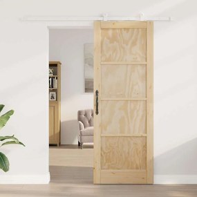 vidaXL Σετ Συρόμενης Πόρτας ORKDAL Φυσικό και λευκό 78 x 211 εκ