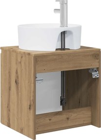 vidaXL Επιτοίχιο έπιπλο νιπτήρα μπάνιου Artisan Δρυς