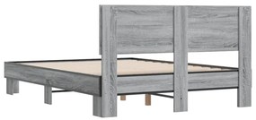 vidaXL Πλαίσιο Κρεβατιού Γκρι Sonoma 120x200 εκ. Επεξ. Ξύλο &amp; Μέταλλο