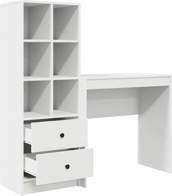 vidaXL Γραφείο με συρτάρι με ράφι με αποθήκευση 2 pcs Λευκό