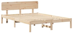 vidaXL Σκελετός Κρεβατιού Φυσικό 150 x 200 cm Μασίφ ξύλο πεύκου