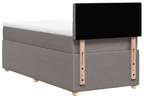 vidaXL Κρεβάτι Boxspring με Στρώμα Taupe 90x200 εκ. Υφασμάτινο