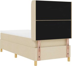 vidaXL Κρεβάτι με ελατήρια με στρώμα Κρεμ 100 x 200 cm ύφασμα