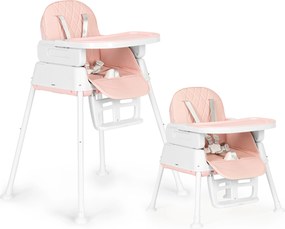 3-in-1 foldable children's feeding chair ECOTOYS pink