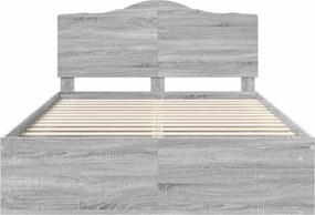 vidaXL Σκελετός Κρεβατιού Γκρι Sonoma 150 x 200 cm