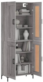 vidaXL Ντουλάπι Γκρι Sonoma 69,5 x 34 x 180 εκ. Επεξεργασμένο Ξύλο