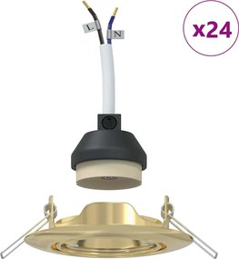 vidaXL Σποτ 24 pcs Χρυσό 9 x 9 x 2.5 εκ. Μέταλλο