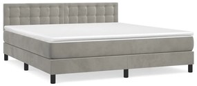 ΚΡΕΒΑΤΙ BOXSPRING ΜΕ ΣΤΡΩΜΑ ΑΝΟΙΧΤΟ ΓΚΡΙ 180X200 ΕΚ. ΒΕΛΟΥΔΙΝΟ 3141557