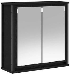 vidaXL Σετ Επίπλων Μπάνιου με ράφι 5 pcs Μαύρη Οξυά Επεξεργασμένο ξύλο