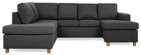 Γωνιακός Καναπές Scandinavian Choice C153, Δρυς, Σκούρο γκρι, 254x194x82cm, Πόδια: Ξύλο | Epipla1.gr