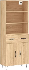 vidaXL Ντουλάπι Sonoma δρυς 69,5 x 34 x 180 εκ. από Επεξεργασμένο Ξύλο