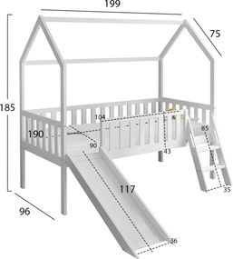 ΚΡΕΒΑΤΙ ΠΑΙΔΙΚΟ ΤΣΟΥΛΗΘΡΑ PHYLLIS HM21310.01 ΠΕΥΚΟ ΣΕ ΛΕΥΚΟ--ΜΕ ΣΤΡΩΜΑ 90x190εκ