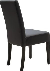 Καρέκλα Ditta PU ανθρακί-πόδι μασίφ ξύλο wenge 2αδα 45x58x96 εκ.