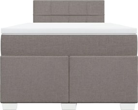 vidaXL Κρεβάτι Boxspring με Στρώμα Taupe 120x190 εκ. Υφασμάτινο