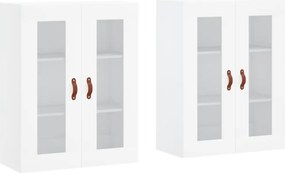 vidaXL Ντουλάπια Επιτοίχια 2 τεμ. Λευκά από Επεξεργασμένο Ξύλο