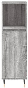 vidaXL Ντουλάπι Μπάνιου Γκρι Sonoma 30x30x100 εκ. Επεξεργασμένο Ξύλο