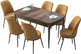 Extendable Dining Table &amp; Chairs Set (7 Pieces) Zen - Baroque, Cappuccino Baroque
Cappuccino