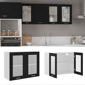 vidaXL Ντουλάπι Κρεμαστό με Τζάμι Lyon Μαύρο 80x31x60εκ. από