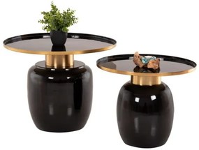 ΒΟΗΘΗΤΙΚΑ ΤΡΑΠΕΖΑΚΙΑ 2ΤΜΧ FRYNX HM9662 ΜΕΤΑΛΛΟ ΜΑΥΡΟ&amp;ΧΡΥΣΟ Φ60 &amp; Φ50,5 εκ.