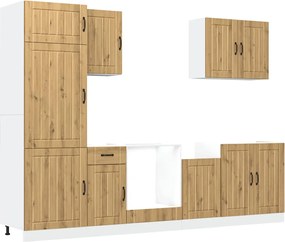 vidaXL Σετ Ντουλάπια Κουζίνας 7 Τεμαχίων Lucca Επεξεργασμένο Ξύλο