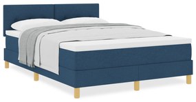 vidaXL Κρεβάτι με ελαστική βάση με στρώμα Μπλε 140x190 εκ. Ύφασμα