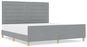 vidaXL Κρεβάτι σε Φωτεινό Γκρι 180x200 εκ. από Ύφασμα