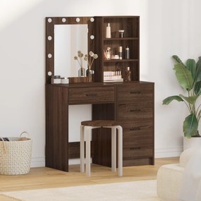 vidaXL Τραπέζι περιποίησης με συρτάρι 2 pcs Καφέ 50 x 41 x 135 εκ