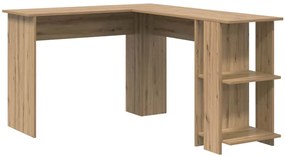 vidaXL Γωνιακό Γραφείο με Αποθήκευση artisan δρυς 140 x 113.5 x 75 εκ.