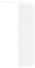 vidaXL Συρόμενη Πόρτα  με Σετ Αξεσουάρ Λευκή 61x198.5 εκ. Στέρεου Ξύλου Πεύκου
