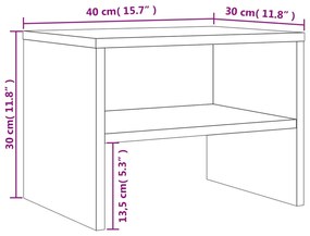 Κομοδίνα 2 Τεμ. Γκρι Sonoma 40x30x30 εκ. από Επεξεργασμένο Ξύλο - Γκρι