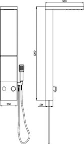 Karag Thassos A7138 Black Matt - Στήλη ντους 3 εξοδων