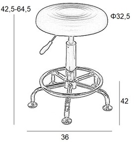 ΚΑΡΕΚΛΑ ΣΚΑΜΠΟ BAR/71 38X38X48-63εκ. (Σετ 2 ΤΕΜ)